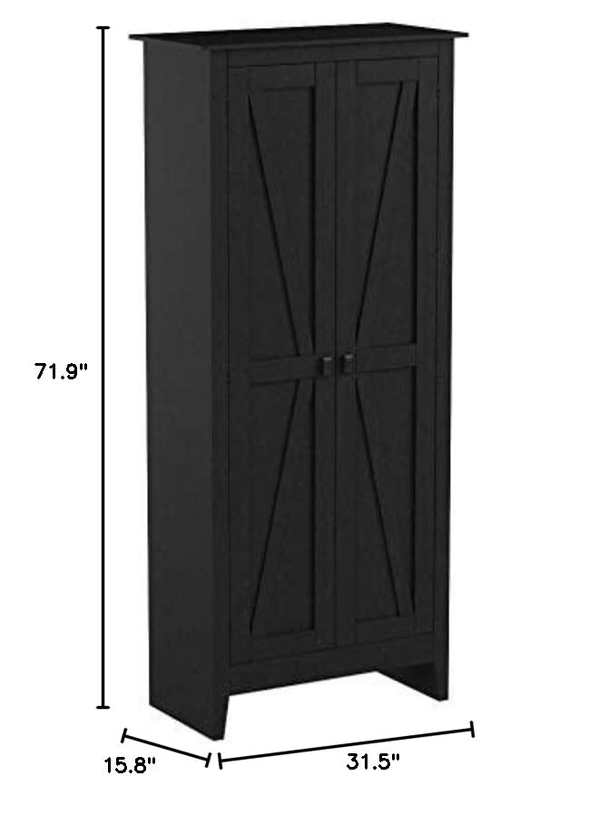 Ameriwood HOME SystemBuild Farmington 31.5 inch Wide Storage Cabinet, Black Oak