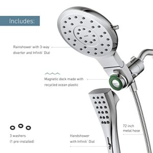 Moen 220C2EP Verso Rainshower/Handshower Combination with Infiniti Dial and Magnetix Docking, Chrome