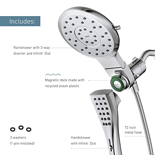 Moen 220C2EP Verso Rainshower/Handshower Combination with Infiniti Dial and Magnetix Docking, Chrome