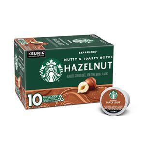 starbucks flavored k-cup coffee pods — hazelnut for keurig brewers — 1 box (10 pods)