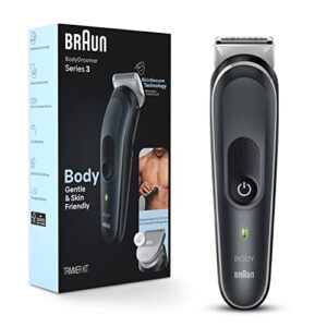 Braun Body Groomer Series 3 3340, Body Groomer for Men, for Chest, Armpits, Groin, Manscaping & More, Incl. 2 Combs for 1 mm - 3 mm Lengths, SkinSecure Technology for Gentle Use, Washable,