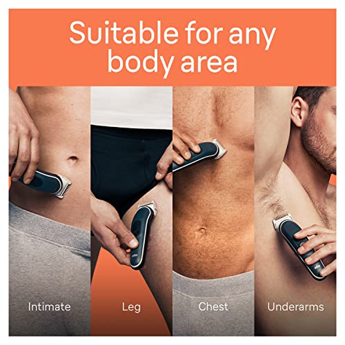 Braun Body Groomer Series 3 3340, Body Groomer for Men, for Chest, Armpits, Groin, Manscaping & More, Incl. 2 Combs for 1 mm - 3 mm Lengths, SkinSecure Technology for Gentle Use, Washable,