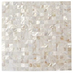 splashback tile mopwhtsqsmlsprl mother of pearl serene white squares 12 in. x 2 mm seamless pearl shell glass wall mosaic tile