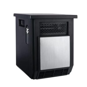mainstays freestanding 4-element infrared cabinet space heater with remote control 3 heat settings over heat protection 12-hour timer 1500w (black) ht1168 (renewed)