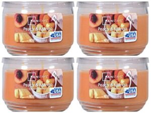 mainstays 11.5oz scented candle, peach & mango 4-pack