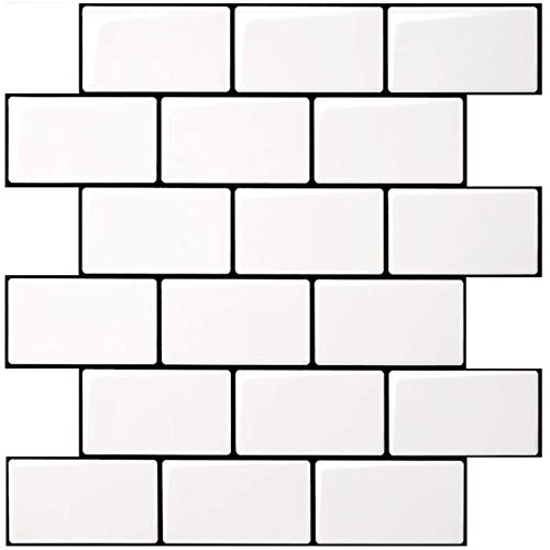 Art3d Subway Tiles Peel and Stick Backsplash (10 Tiles, Thicker Design)