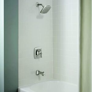 Moen Conway Spot Resist Brushed Nickel Bathroom Tub and Shower Trim Kit featuring Square Showerhead, Shower Handle, and Tub Spout, with Posi-Temp Valve Included, 82922SRN