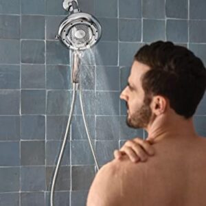 Moen N400H0CH Quattro Handheld Four Unique Shower Experiences and Magnetix Dock, Chrome