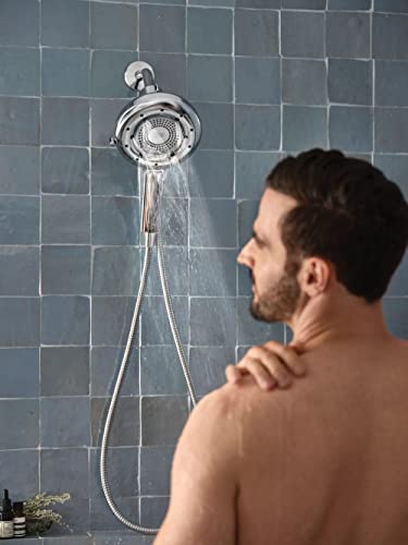 Moen N400H0CH Quattro Handheld Four Unique Shower Experiences and Magnetix Dock, Chrome