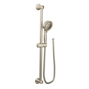 moen eco-performance brushed nickel handheld showerhead with 69-inch-long hose featuring 30-inch slide bar, 3667epbn