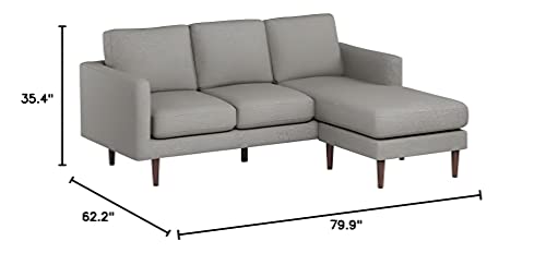 Amazon Brand – Rivet Revolve Modern Upholstered Sofa with Reversible Sectional Chaise, 80"W, Grey Weave