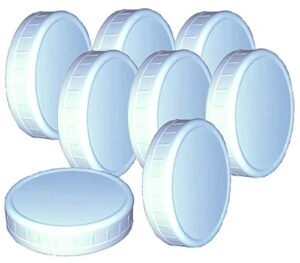 mainstay wide-mouth reusable plastic lids for canning jars, (two lot of 8 count), (3.62″ dia x .75″ h)