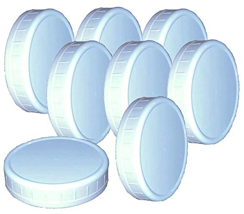 Mainstay Wide-Mouth Reusable Plastic Lids for Canning Jars, (Two Lot of 8 Count), (3.62" Dia x .75" H)