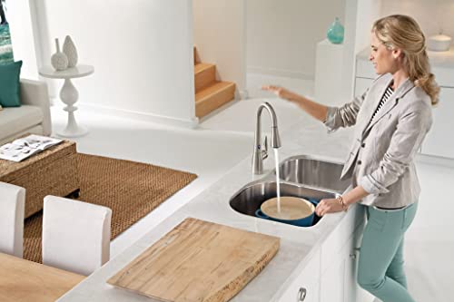 Moen Arbor Spot Resist Stainless Motionsense Two-Sensor Touchless Kitchen Faucet Featuring Power Clean, One-Handle Kitchen Sink Faucets with Pull Down Spray Head, 7594ESRS