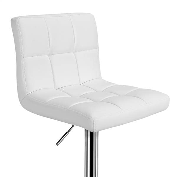 Yaheetech X-Large Bar Stools - Square PU Leather Adjustable Counter Height Swivel Stool Armless Chairs Set of 4 with Bigger Base,White