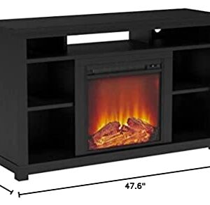 Ameriwood Home Edgewood Fireplace TV Stand for TVs up to 55", Black