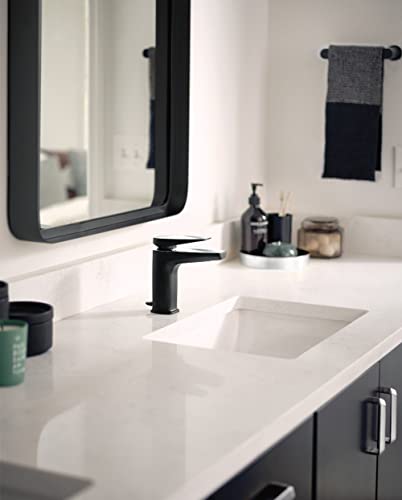 Moen Genta Matte Black Modern 6.8-Inch Length Hand-Towel Bar for Bathroom or Kitchen, BH3886BL