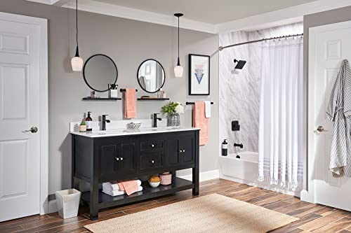 Moen Genta Matte Black Modern 6.8-Inch Length Hand-Towel Bar for Bathroom or Kitchen, BH3886BL
