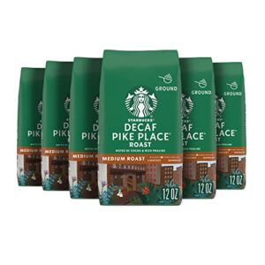 starbucks ground coffeeâ€”medium roast coffeeâ€”decaf pike place roastâ€”100% arabicaâ€”6 bags (12 oz each)