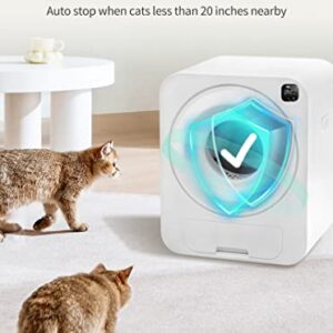 Self-Cleaning Cat Litter Box, No Scooping Automatic Cat Litter Box with APP Control/Odor Removal/Health Monitor/Safe Lock, Smart Large Kitty Litter for All Kinds of Clumping Cat Litter (2023 New)