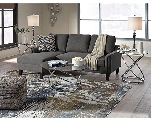 Signature Design by Ashley Hollynyx Contemporary Round 3-Piece Occasional Table Set, Includes Coffee Table and 2 End Tables, Chrome