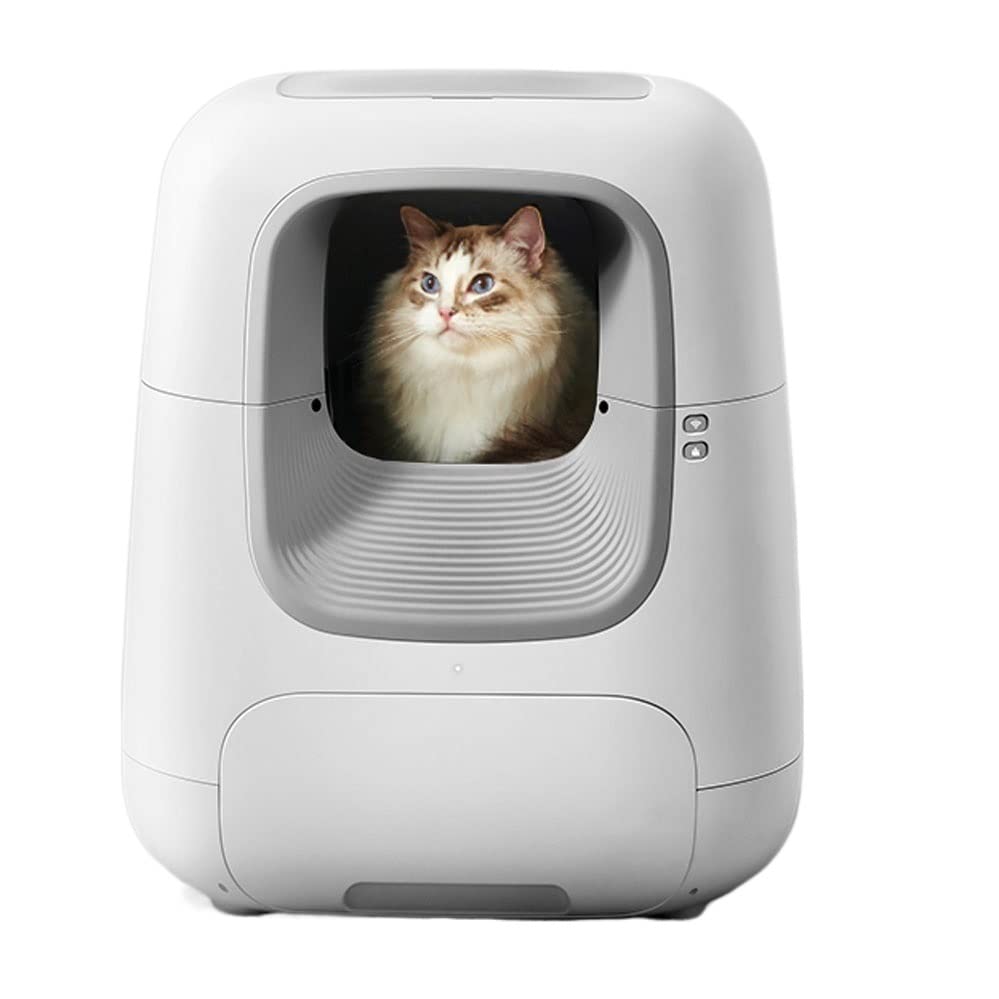 TOMYEUS Cat Box Cat Tower Smart Cat Toilet Closed Oversized Fully Automatic Electric Cat Litter Box Automatic Shovel Cat Litter Tray with High Sides Cat Furniture