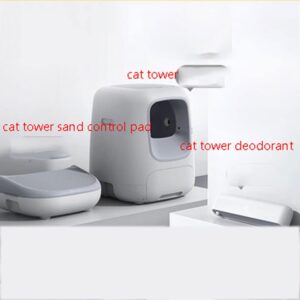 TOMYEUS Cat Box Cat Tower Smart Cat Toilet Closed Oversized Fully Automatic Electric Cat Litter Box Automatic Shovel Cat Litter Tray with High Sides Cat Furniture