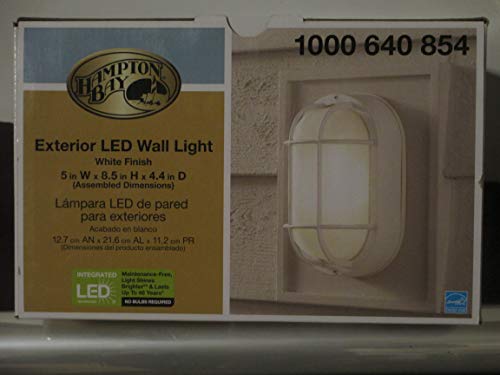 Hampton Bay White Outdoor LED Wall Lantern