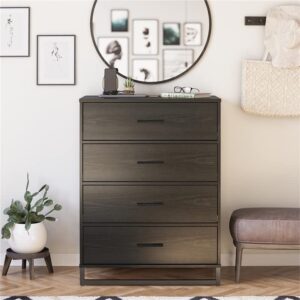 Ameriwood Home Monterey 4 Drawer Dresser in Black Oak