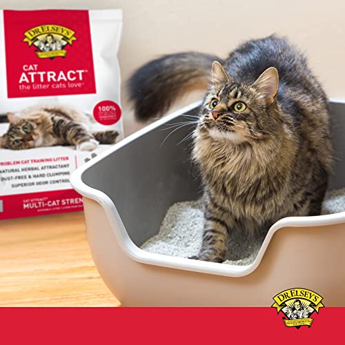 Dr. Elsey's Premium Clumping Cat Litter - Cat Attract - 99% Dust-Free, Low Tracking, Hard Clumping, Superior Odor Control, Natural Herbal Attractant, Unscented & Natural Ingredients, 40 lb