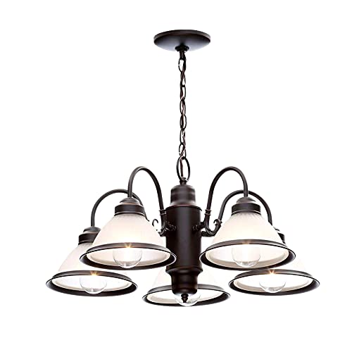 Hampton Bay Lighting Halophane 5-Light Oil Rubbed Bronze Chandelier, (RS1951210)