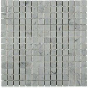 white carrera 3/4×3/4 marble tile