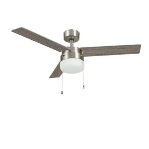 hampton bay montgomery ii 44 in. indoor brushed nickel ceiling fan with light kit rdb9144-bn
