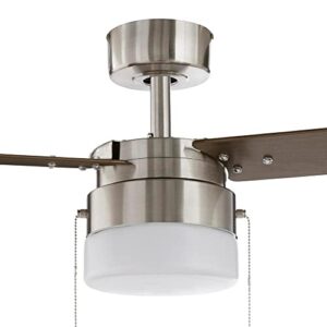 Hampton Bay Montgomery II 44 in. Indoor Brushed Nickel Ceiling Fan with Light Kit RDB9144-BN