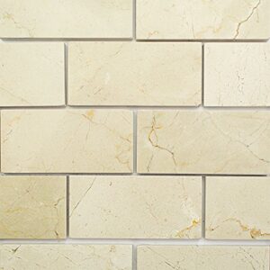 crema marfil 3×6 polished marble tile