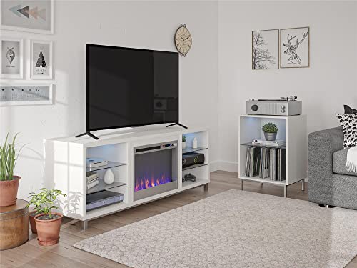 Ameriwood Home Fireplace TV Stand for TVs up to 70", White