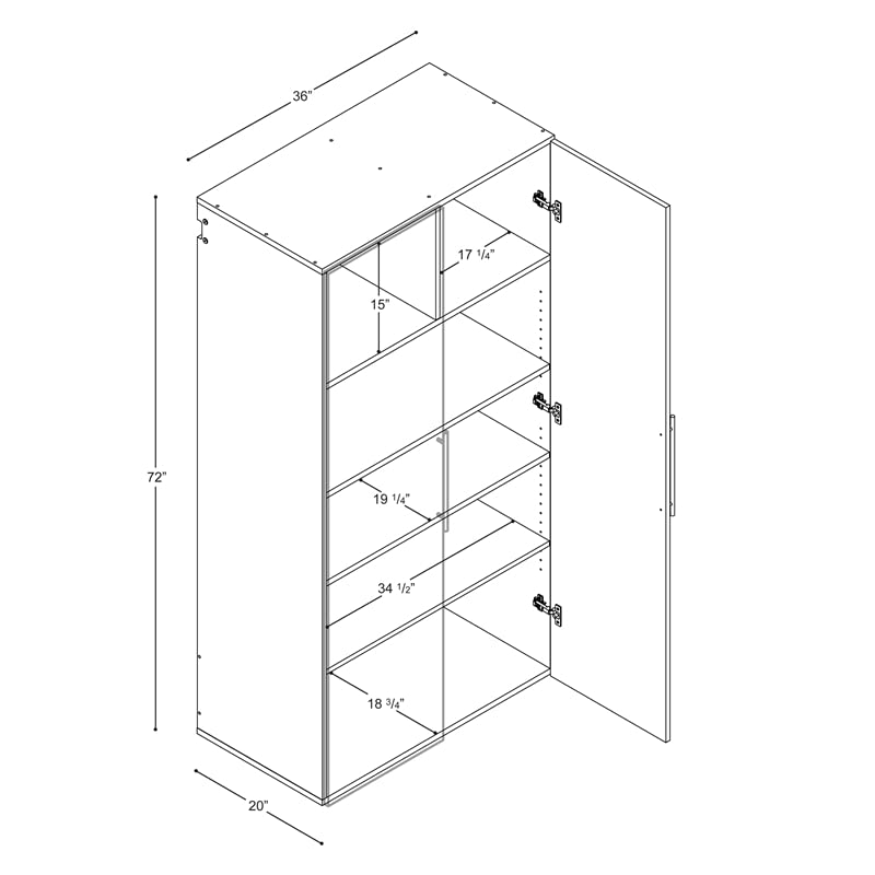 HangUps Large Storage Cabinet, 36", White