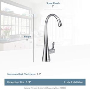 Moen S5520SRS Sip Transitional Cold Water Kitchen Beverage Faucet with Optional Filtration System, Spot Resist Stainless