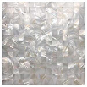 art3d white seamless mother of pearl tile shell mosaic for bathroom/kitchen backsplashes (10 sheets)