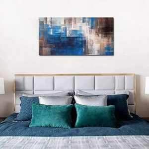 Pogusmavi Large Dark Blue Abstract Wall Art Decor for Living Room Canvas Prints Picture Artwork Office Home Bedroom Wall Decoration 24x48