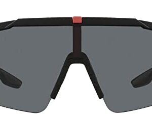 Prada PS 03XS Black Rubber/Grey Polarized One Size