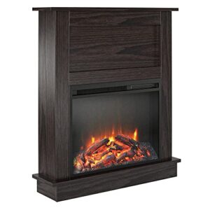 ameriwood home ellsworth fireplace with mantel, espresso