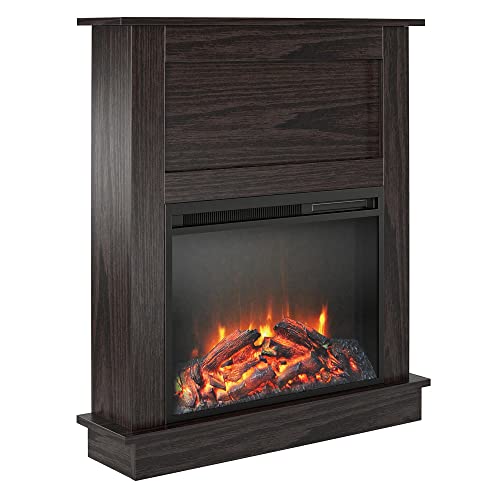 Ameriwood Home Ellsworth Fireplace with Mantel, Espresso