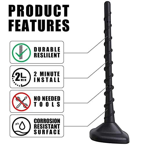 VOFONO 7 Inch Antenna Compatible with 2000-2021 Toyota Tundra Tacoma, Spiral Flexible Rubber Antenna Replacement