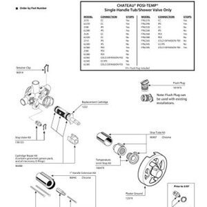 Moen Rough-In Posi-Temp Pressure Balancing Cycling Shower Valve with Stops, 1/2-Inch IPS Connections, 2590