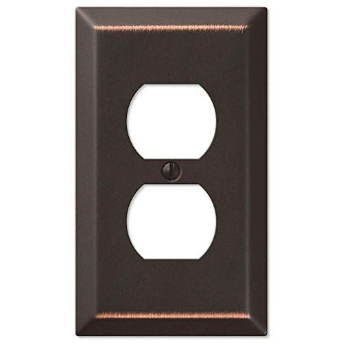 Hampton Bay Century Steel 1 Duplex Outlet Plate - Aged Bronze