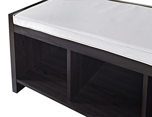 Ameriwood Home Penelope Entryway Storage Bench with Cushion, Espresso 17.68 in. high x 35.91 in. wide x 15.75 in. deep