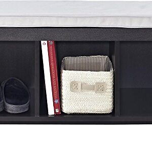 Ameriwood Home Penelope Entryway Storage Bench with Cushion, Espresso 17.68 in. high x 35.91 in. wide x 15.75 in. deep