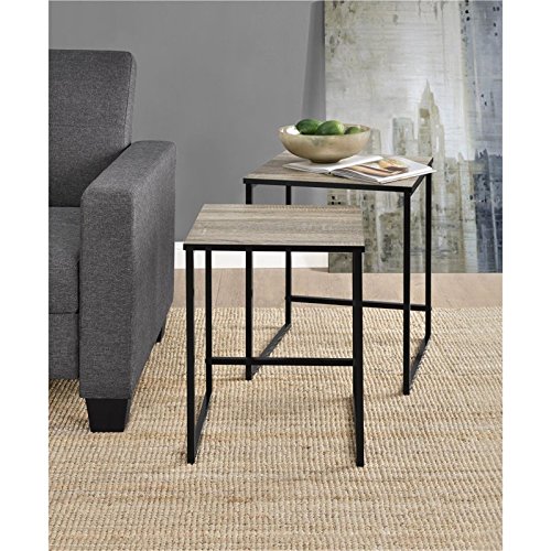 Ameriwood Home Stewart Nesting Tables, Weathered Oak