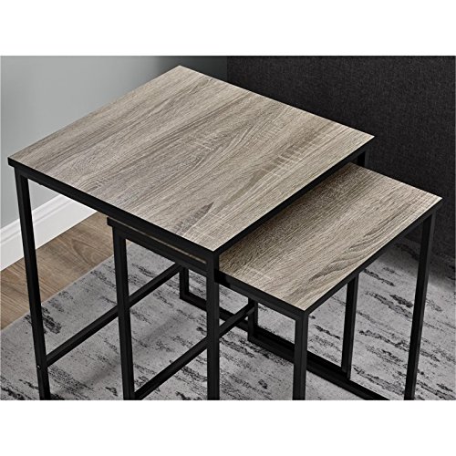 Ameriwood Home Stewart Nesting Tables, Weathered Oak